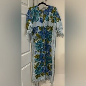 Bards vintage towel dress 1960 / 1970 with zipper and 100% cotton